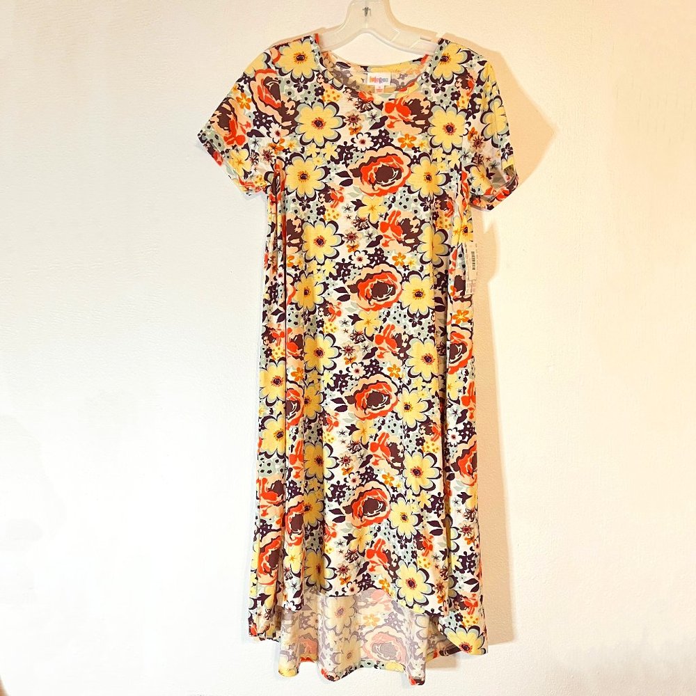 NWT LULAROE CARLY SIZE SMALL  SWING DRESS HIGH-LOW HEMLINE